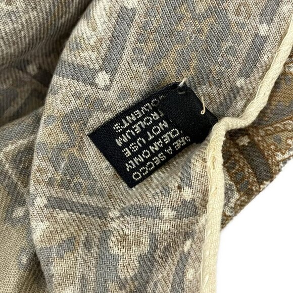 Auth ETRO - Brown Gray Multi Wool Silk Scarf - Picture 6 of 6